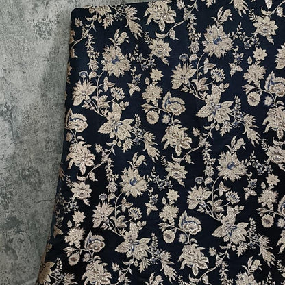 Retro Palace Jacquard Fabric: 55"W Damask Floral Upholstery Fabric