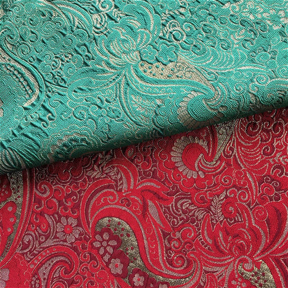 Gold Brocade Fabric: Yarn-Dyed Jacquard, 57" Wide - By The Meter