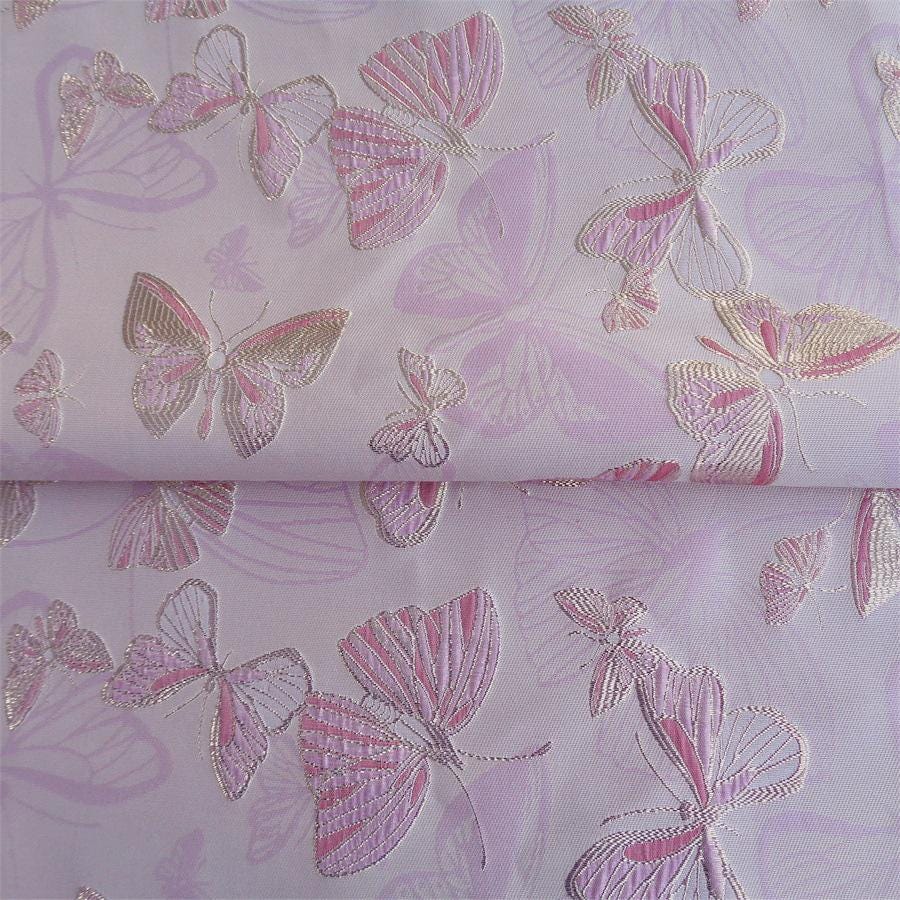 Butterfly Jacquard Fabric with Gold Thread: 58" Wide, By The Meter