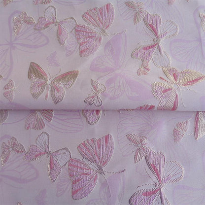 Butterfly Jacquard Fabric with Gold Thread: 58" Wide, By The Meter