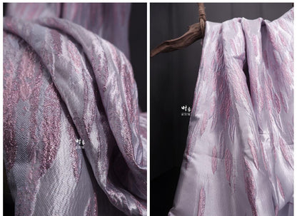 Irregular Gradient Feather Jacquard Fabric: 55"w Oil Painting Style