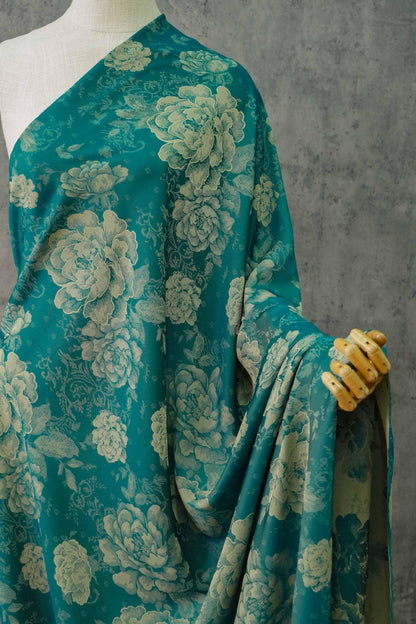 Tissu d'ameublement en satin de soie Peony Tea : 55 po de largeur, texture riche
