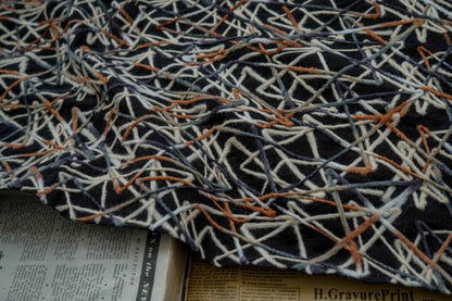 Tissu tricoté à rayures multicolores pelucheuses : revêtement de costume de cosplay, 140 cm de large