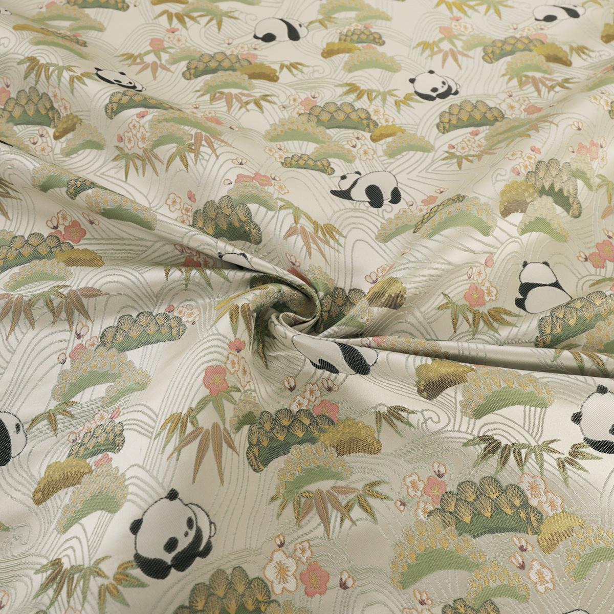 Panda Brocade Satin Fabric: 55" Wide Chinese Style Sewing