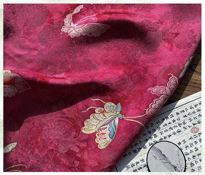 Butterfly Jacquard Silk Fabric ��� Xiangyun Gambiered Canton Gau"W