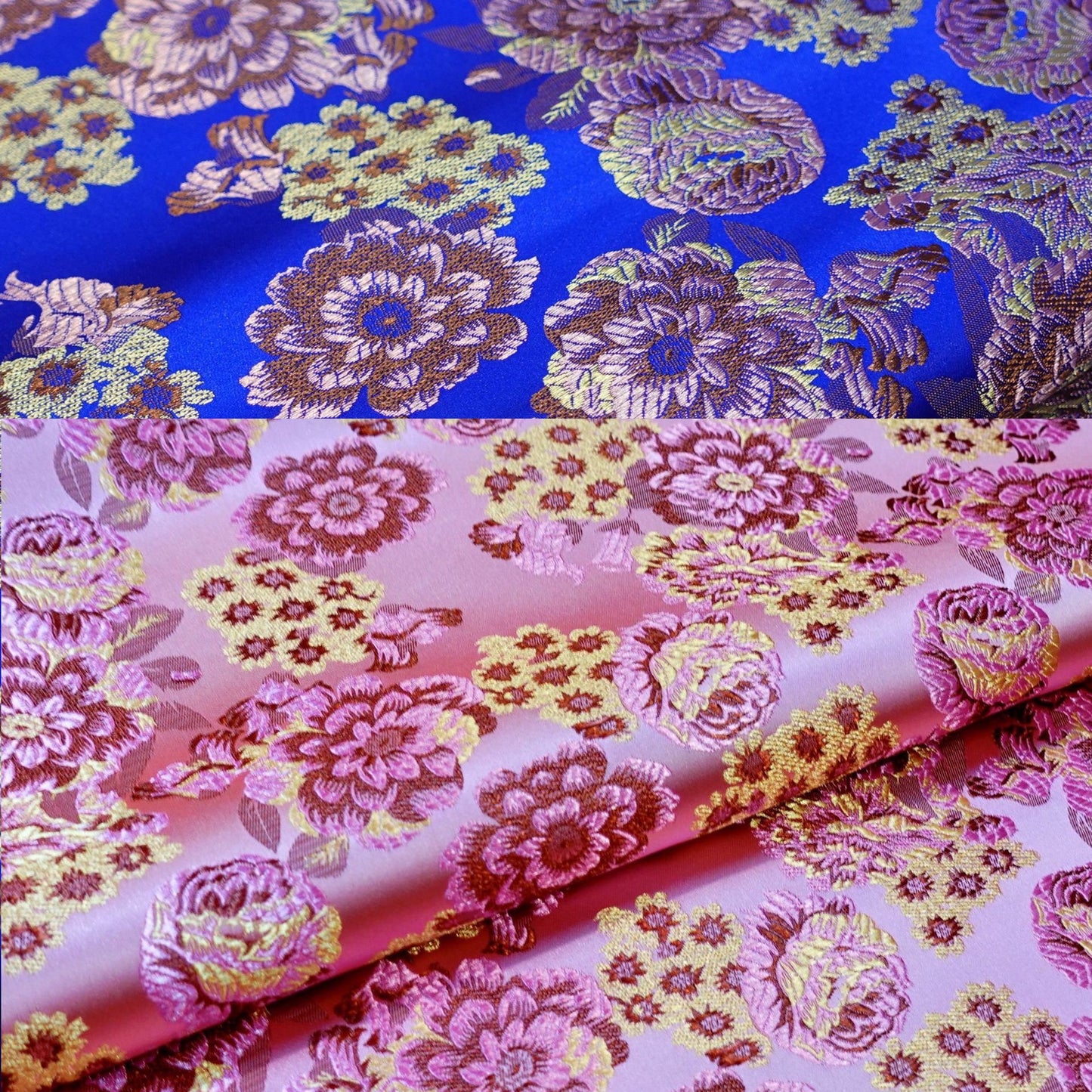Begonia Flower Silk Brocade Fabric: 45" Wide, Costume & Decor