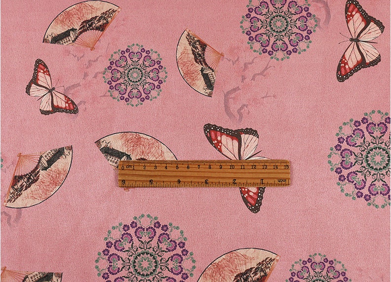 Floral Faux Suede Fabric: 59" Wide Polyester Upholstery