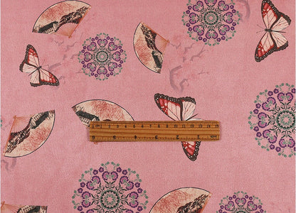 Floral Faux Suede Fabric: 59" Wide Polyester Upholstery