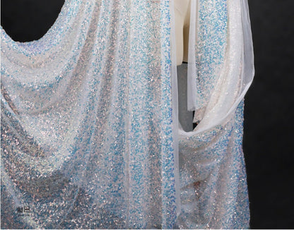 Hand-stitched Sequin Mesh Fabric, Symphony Glitter, Prom Dress, Doll Making