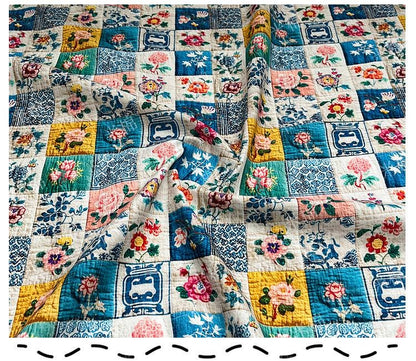 Floral Print Cotton Fabric: Quilting, Patchwork Material (55" Wide)