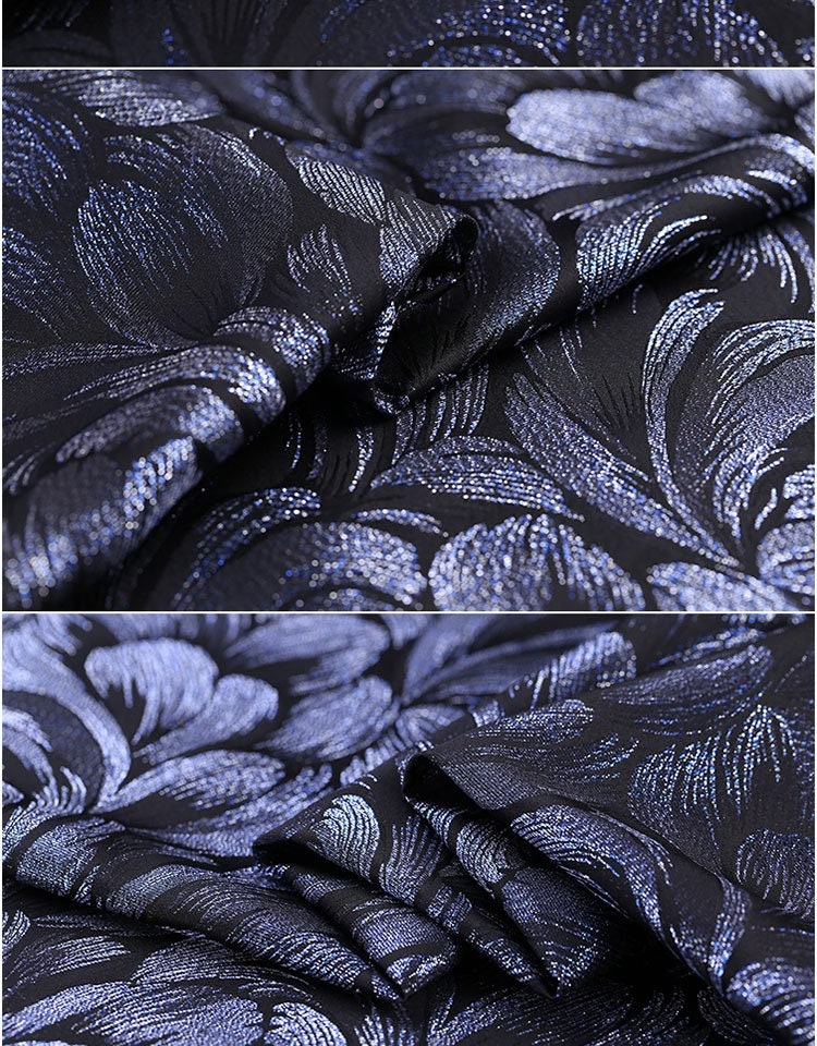 Gold Feather Jacquard Brocade Fabric: 60" Wide Sewing & Upholstery