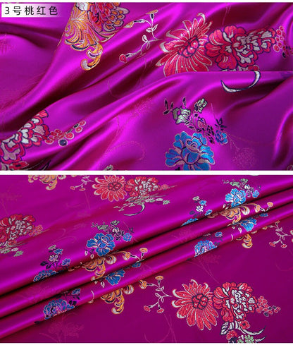 Tissu brocart de soie chrysanthème : revêtement de coussin Cheongsam (29,5 po L)