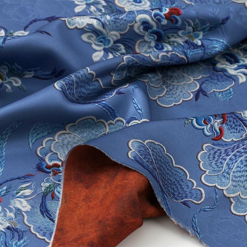 Tissu satin de soie pour thé : ameublement, costumes, rideaux de style chinois (150 cm de large)