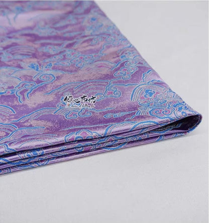 Lilac Rayon Brocade Fabric: Sea of Clouds & Waves (29.5"W)