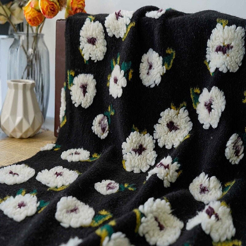 Retro French Daisy Plush Fabric: Cosplay Costume Material (63" W)