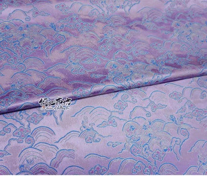 Lilac Rayon Brocade Fabric: Sea of Clouds & Waves (29.5"W)