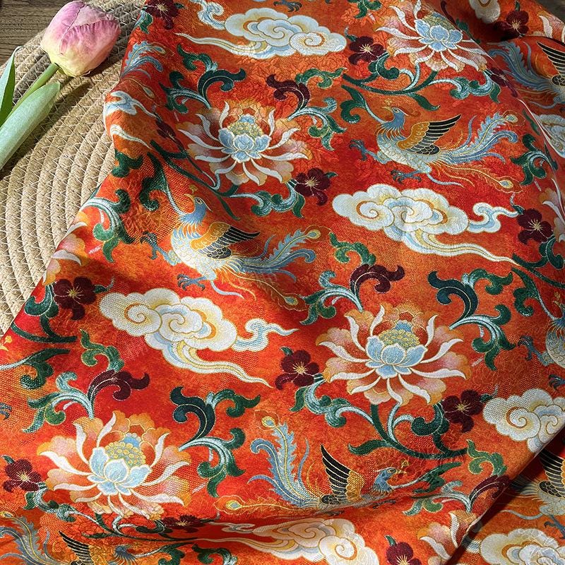Tissu jacquard floral Phoenix ��� Rayonne Si" Large