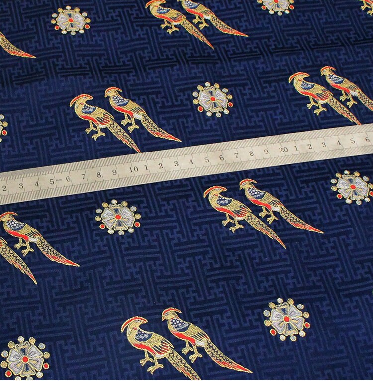 Queen Zhai Bird Brocade Fabric: 57"W Chinese Damask