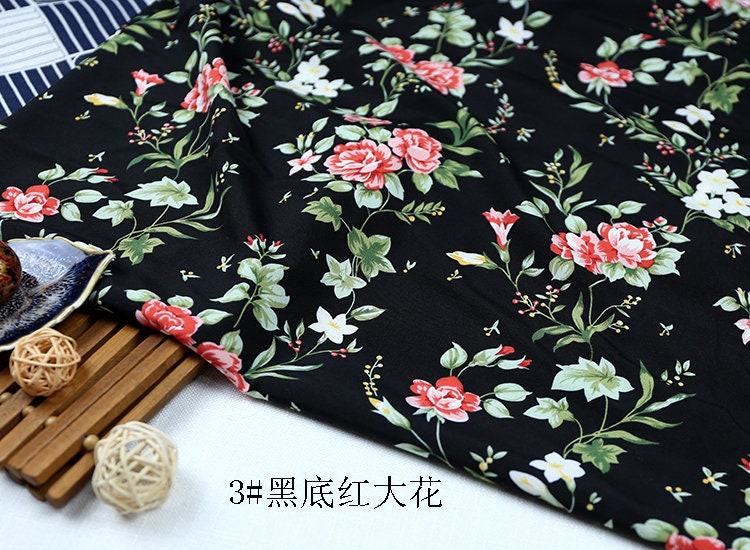 Floral Print Chiffon Fabric: Soft Polyester Satin, 59" Wide