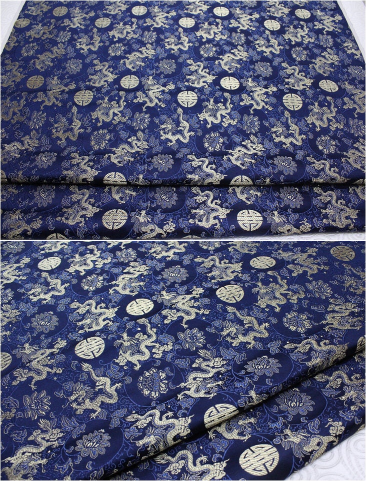 Tissu brocart dragon : Tissu pour cheongsam qipao multicolore