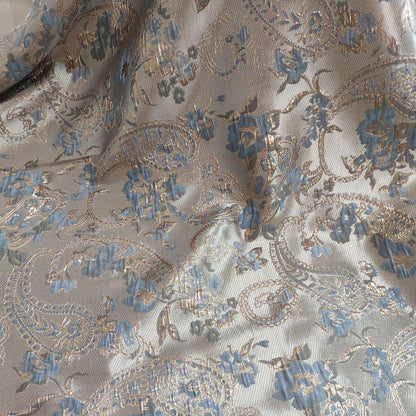 Gold Thread Jacquard Fabric: Retro Floral Upholstery, Costume, Decor
