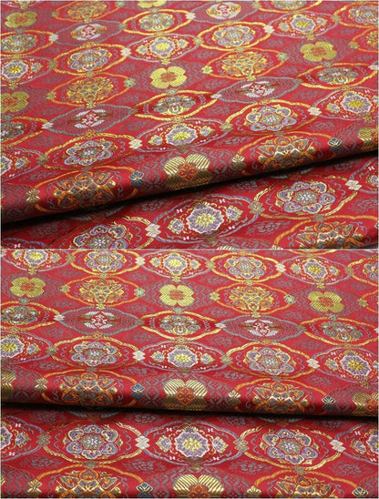 Japanese Floral Jacquard Brocade Fabric: Silk Rayon Blend (29.5" Width) - Poppylollipop