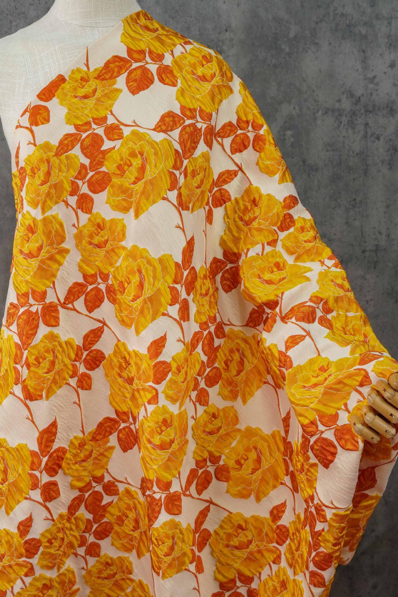 Embossed Rose Jacquard Fabric ��" Fashion Gown & Coat Material