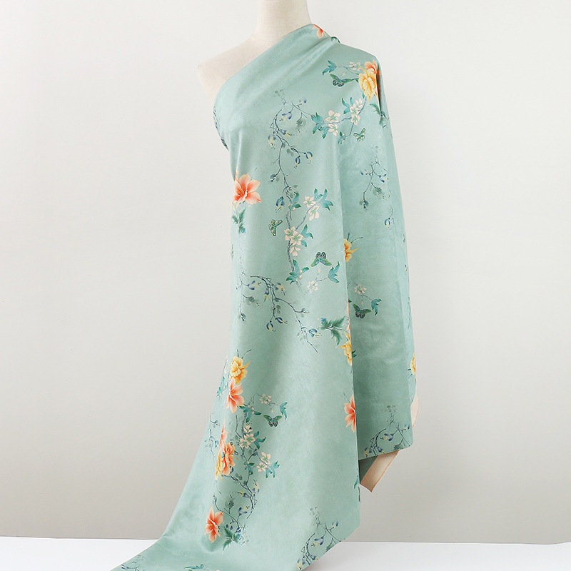 Floral Faux Suede Fabric: 59" Wide Polyester Upholstery