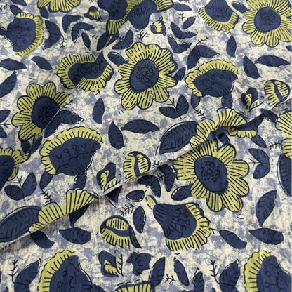 Tissu en coton imprimé au bloc : style indien estampé à la main - Couture et loisirs créatifs