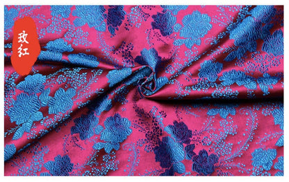Peony Flower Silk Brocade Fabric: 29.5"W Chinese Sewing Quilting Fabric