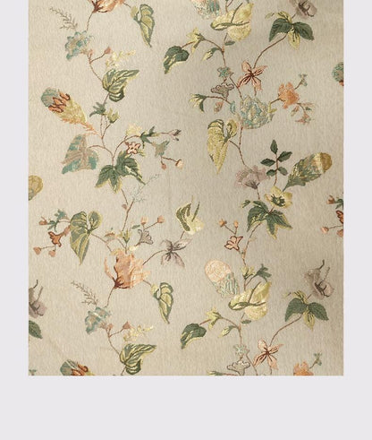Tissu jacquard chenille à motif floral : brocart doré, 150 cm de large