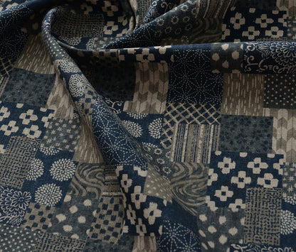 Japanese Patchwork Fabric: Cotton Linen Blend, Sewing Material (57" Wide)