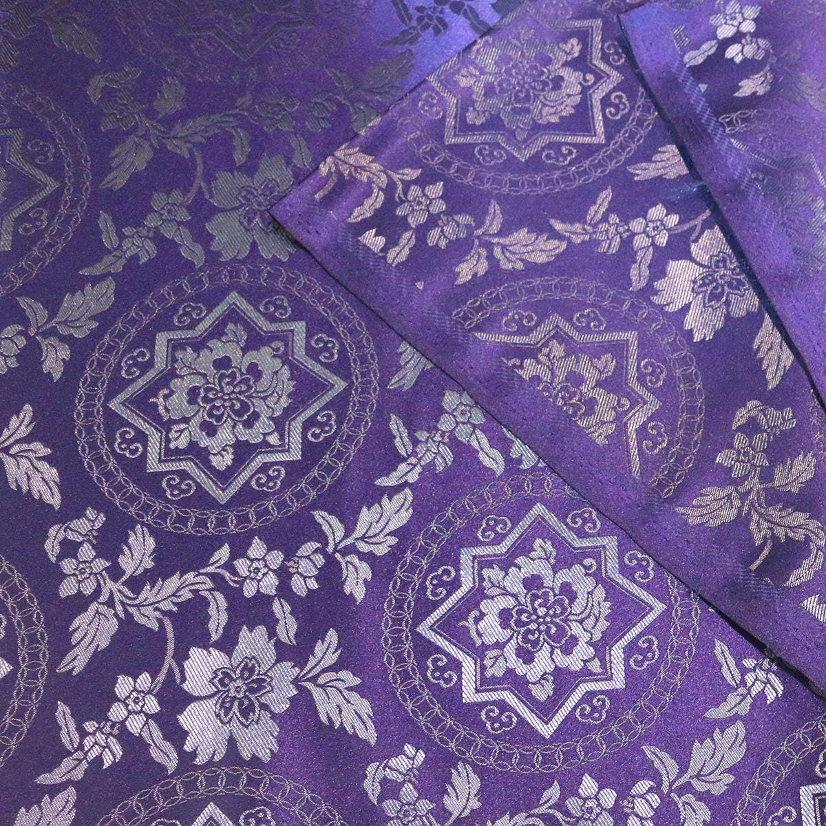 Floral Jacquard Brocade Fabric: Chinese Mongolian Style Rayon (29.5" Wide)