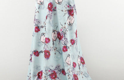 Floral Print Polyester Spandex Fabric: Cheongsam Dress Material (59"W)