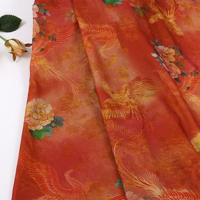Tissu jacquard Baoxiang : satin soyeux de style chinois (largeur : 150 cm)
