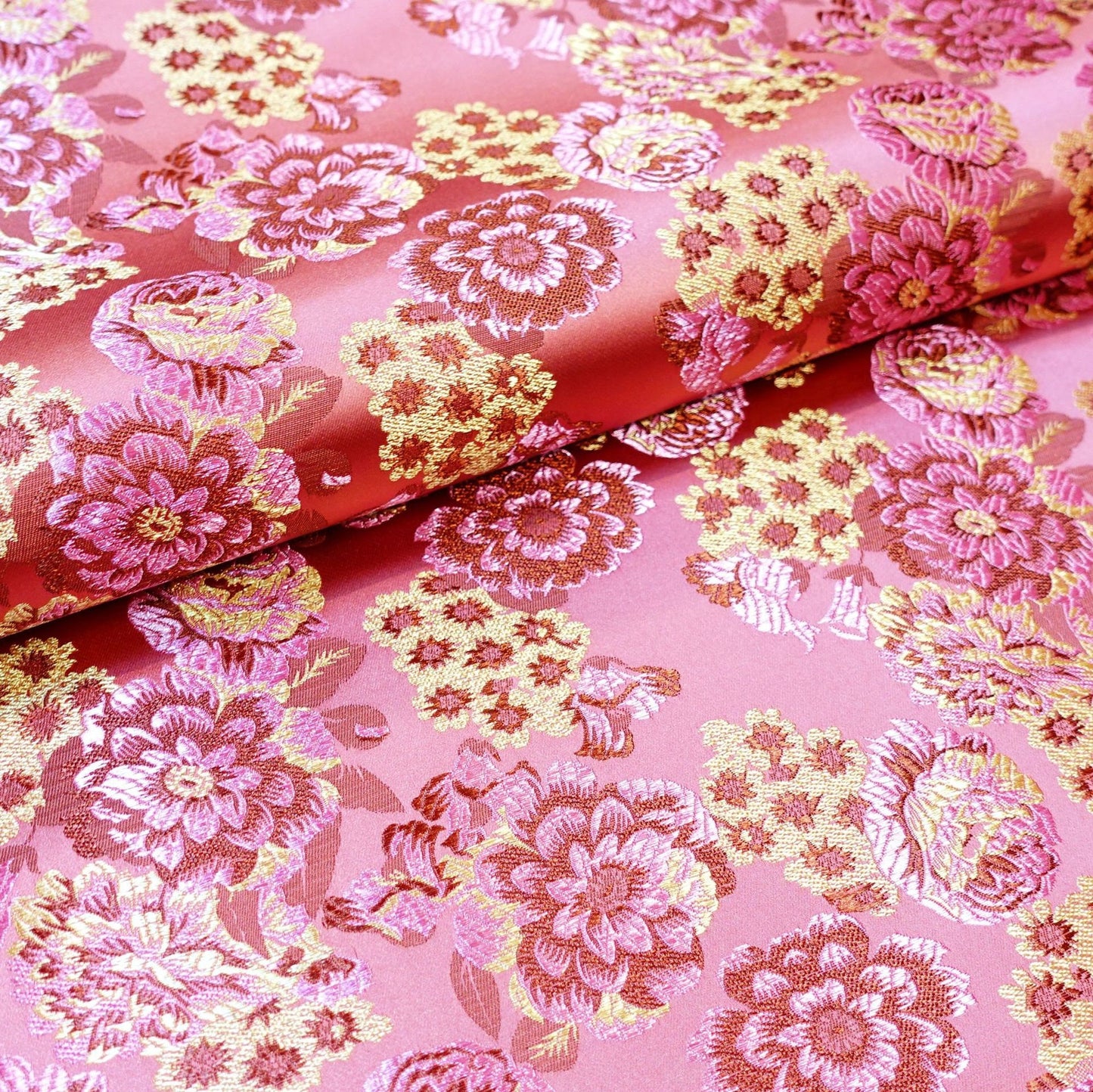 Begonia Flower Silk Brocade Fabric: 45" Wide, Costume & Decor