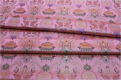Pisces Double Fish Silk Brocade Fabric: 35"W Cheongsam Material