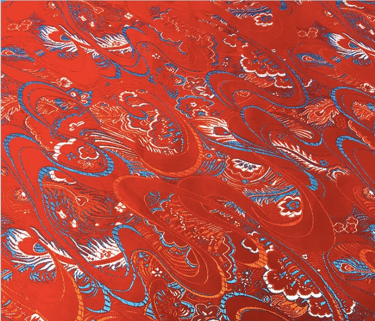 Phoenix Tail Silk Brocade Fabric: 29.5"W Upholstery & Sewing