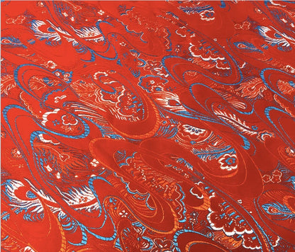 Phoenix Tail Silk Brocade Fabric: 29.5"W Upholstery & Sewing
