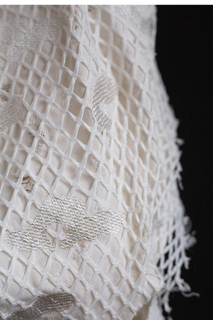 Embroidered Jacquard Denim Fabric: 3D Weave Cotton, Thick Jacket Material
