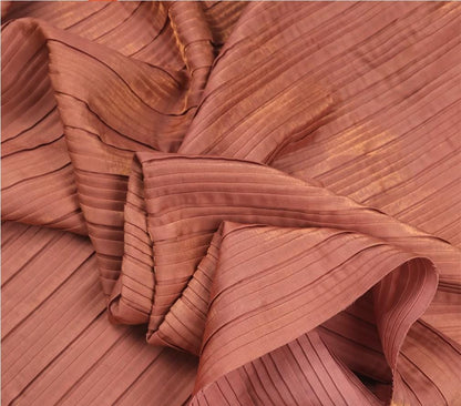 Gilt Pleated Fabric: Hard Yarn Designer Material, 55" Wide
