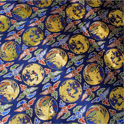 Red Chinese Brocade Fabric: Dragon & Cloud Jacquard (56" Wide)
