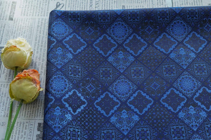 Tissu brocart à motifs floraux géométriques | Jacquard Cheongsam, 165 cm de large