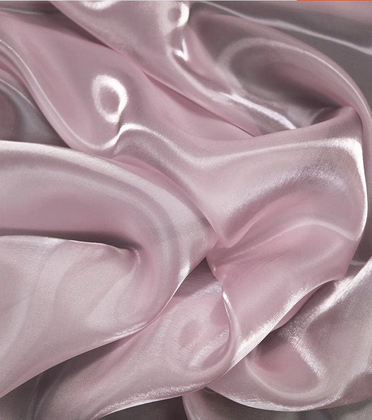 Crystal Silk-Satin Fabric: Water-Shine Metallic Luster, 57" Wide