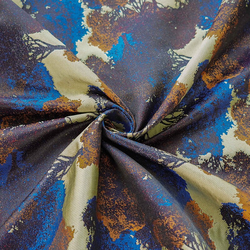 Giant Trees Jacquard Woven Fabric: Embossed Oil Painting Pattern, 63"W