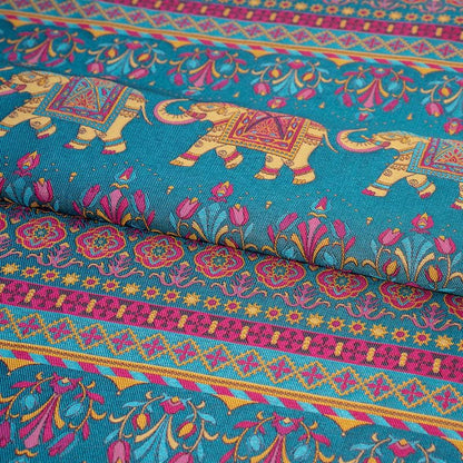 High-End Shu Brocade Fabric with Taiping Elephant Jacquard and Shu Embroidery, 59" Wide
