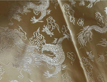 Dragon Jacquard Satin Fabric: 29" Rayon Upholstery, Costume & Decor