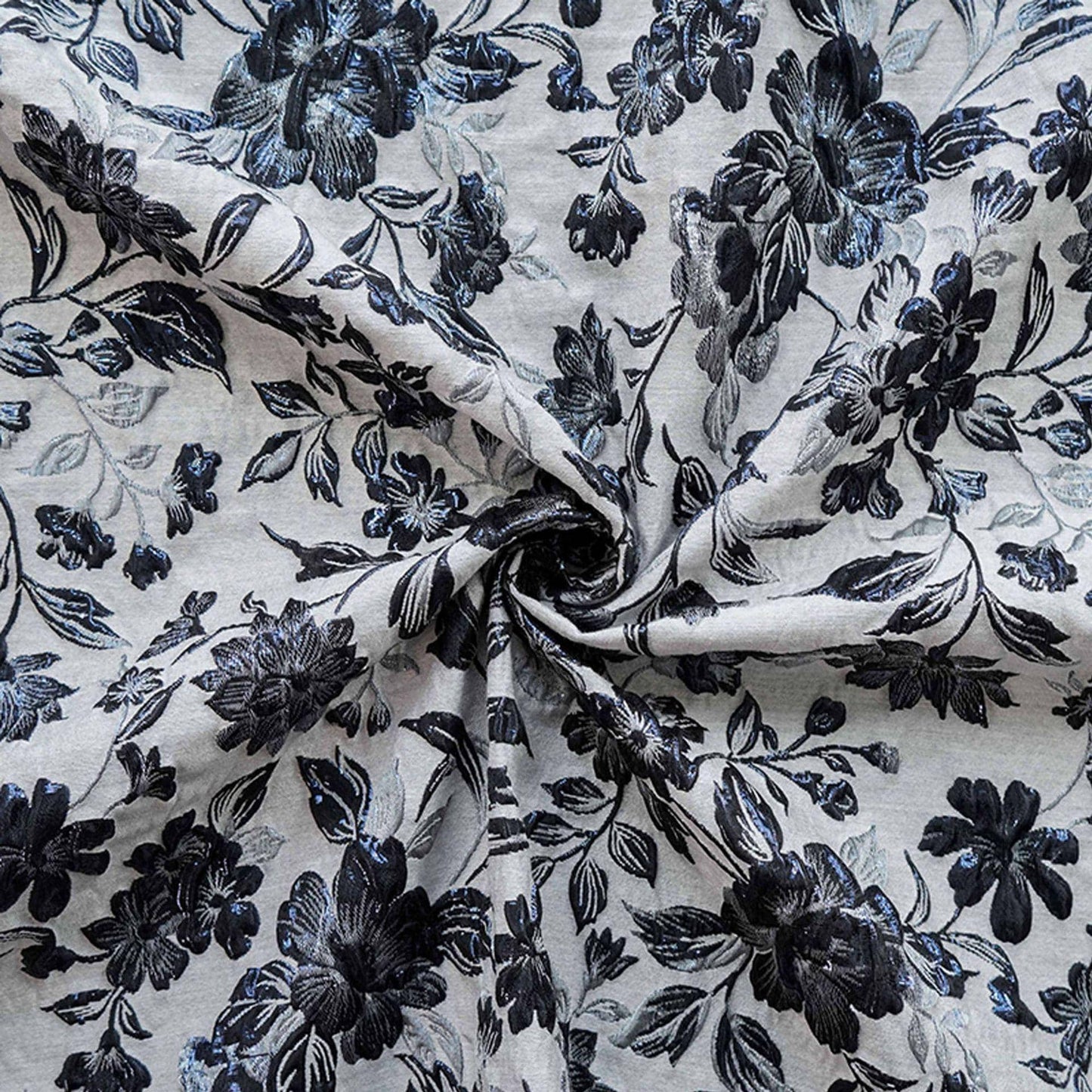 Tissu jacquard européen à motif floral en relief et fil doré - Texture luxueuse pour matelassage, ameublement, couture, décoration intérieure - Large