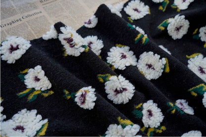 Retro French Daisy Plush Fabric: Cosplay Costume Material (63" W)