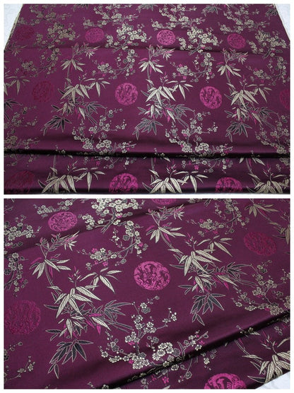 Cherry Blossom Bamboo Brocade Jacquard Fabric - Renaissance Fashion